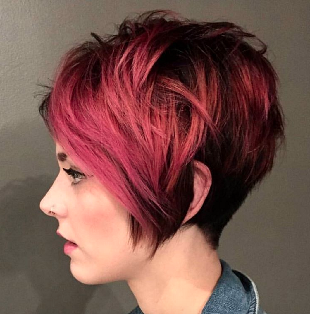 pixie haircut pink