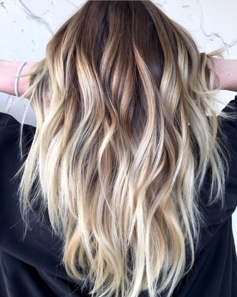 High-Contrast Blonde Balayage - Behindthechair.com