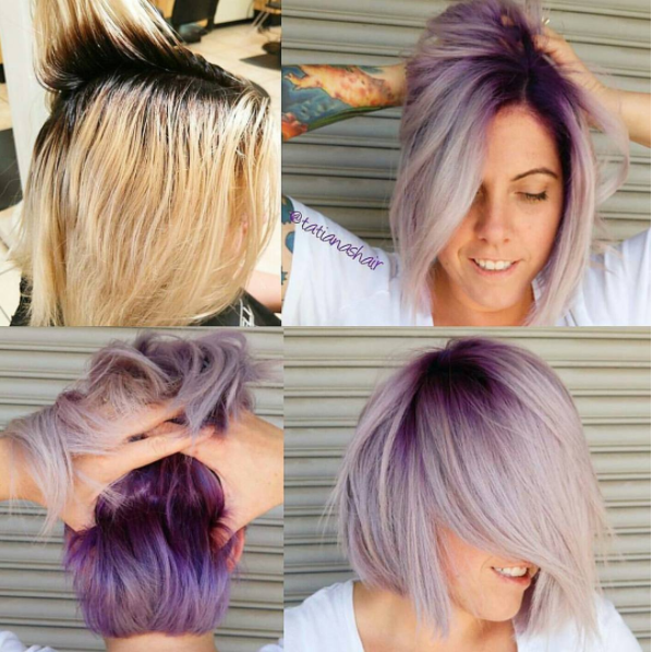 How To Purple Pastel Shadow Root Behindthechair Com