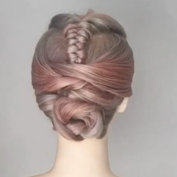 Styling Quickies: Braided Updo & Sleek Chignon - Behindthechair.com