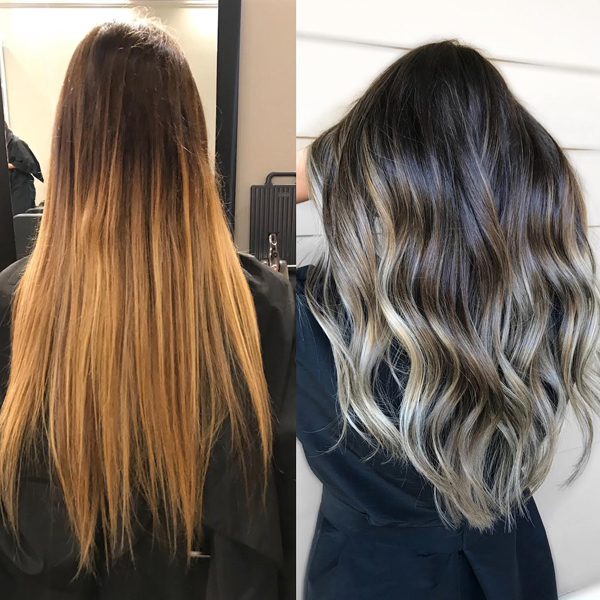 before and after redken shades eq toner