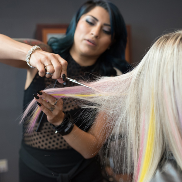 point-cutting extensions from hairtalk extensions using pops of color step by step photos