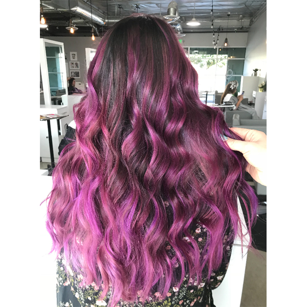Vibrant Pink Balayage Using SOCOLOR Cult and created by @Michellehair