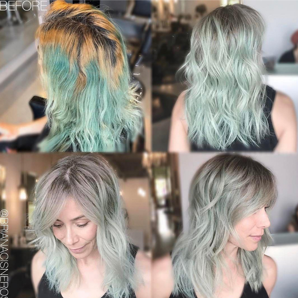Color Correction: From Brassy Banding To Gorgeous Mint Briana Cisneros Steps How-To Color Formulas