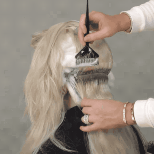 @platinum_perfection platinum blonde haircolor retouch steps video how-to techniques tips