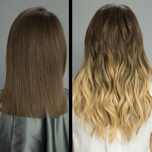 hairtalk ombre extensions before and after