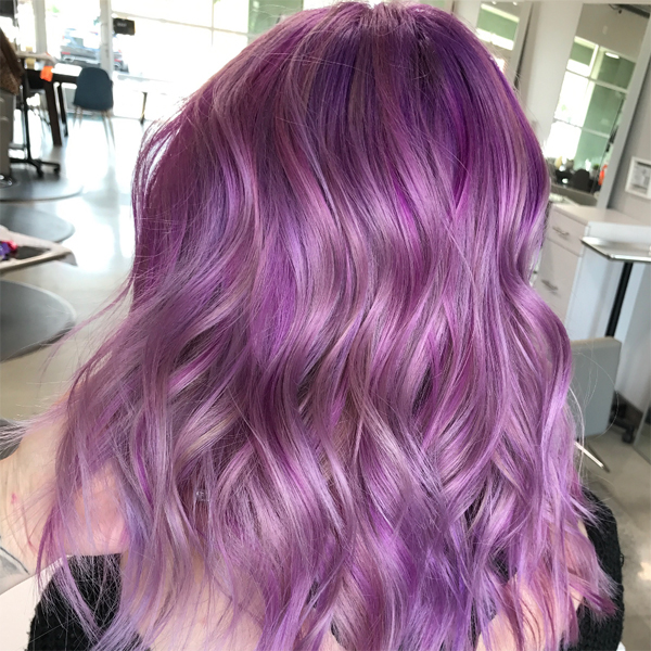 Tone-on-tone purple dimensional haircolor how-to and formula