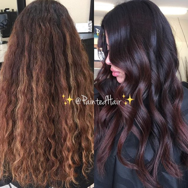 @paintedhair using color gels to create a fresh healthy hue on her client
