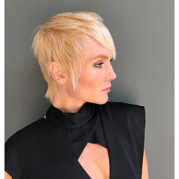 disconnected pixie haircut short hair trend fall video how-to color formulas