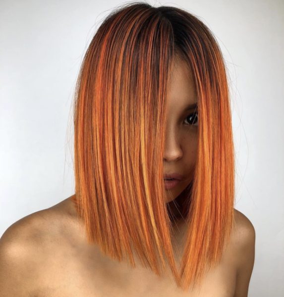 Orange haircolor by nadinematarhair - fashion color hair