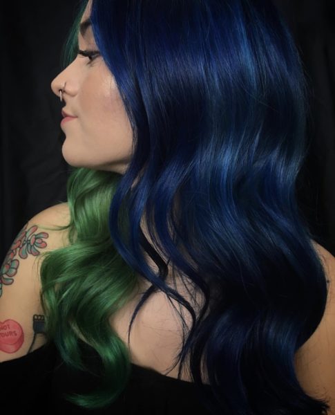dark blue fashion hair color by @korimtemkin