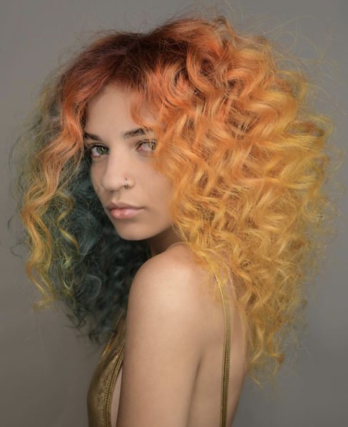orange fashion hair color by @shmeggsandbaconn
