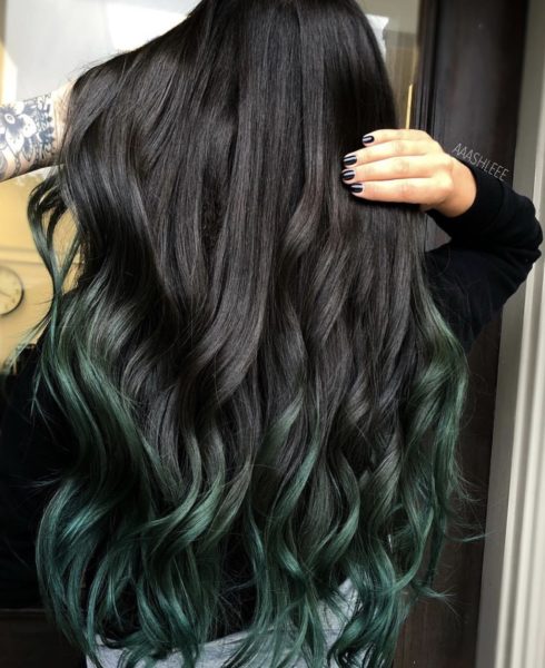 green tips fashion hair color by @aaashleee