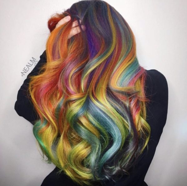 rainbow fashion hair color by @nealmhair