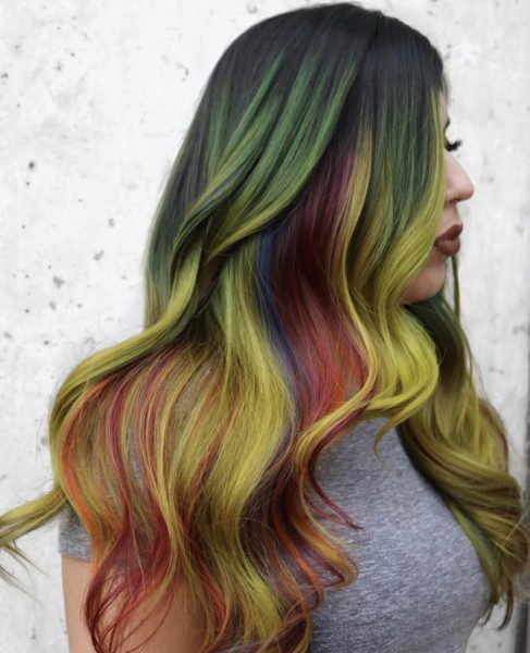 rainbow hair color - fashion hair colors by @amberdoeshairhtx