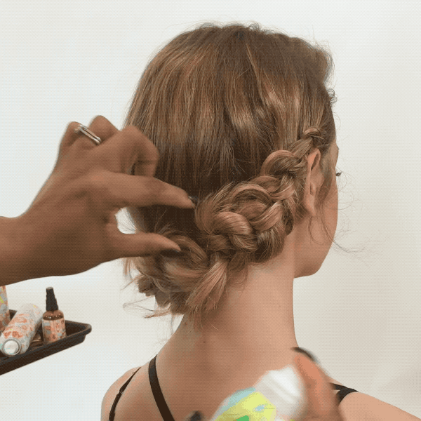 texture spray, loop braid, braid, updo, how-to