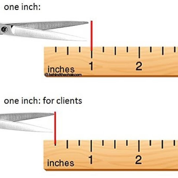 One Inch. Once inch for clients. - funny meme - Behindthechair.com's Top Instagram Memes of 2018