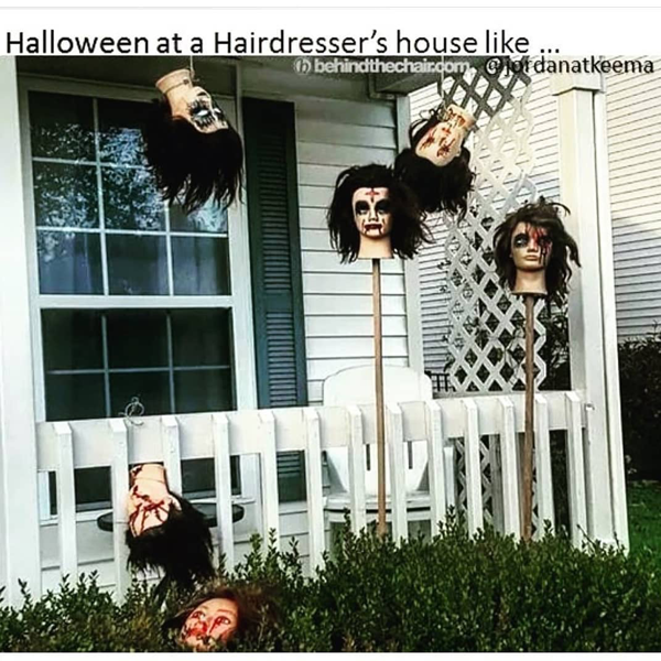 Halloween at a hairdresser's house like... -- funny meme - Behindthechair.com's Top Instagram Memes of 2018