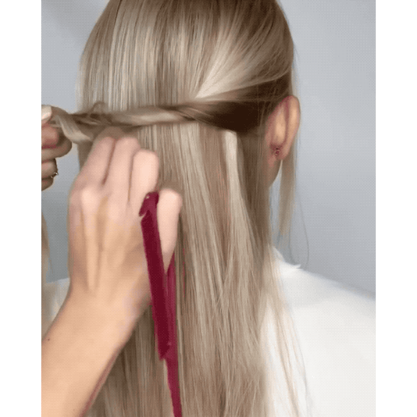 holiday ponytail updo hair bow how to step by step annette_updo_artist