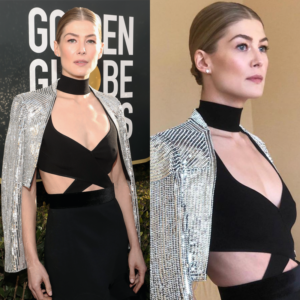 Rosamund Pike's Sleek Chignon Bun-img