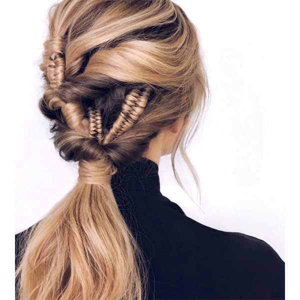 braids, blonde, ponytail