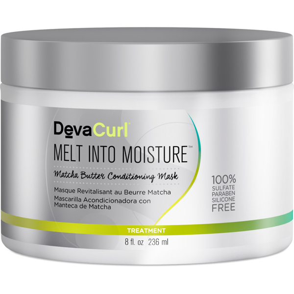 DevaCurl Melt Into Moisture Matcha Butter Conditioning Mask BTC Product Announcement Wavy Curly Super Curly Nourishing Treatment Shiny Silky Soft Strands