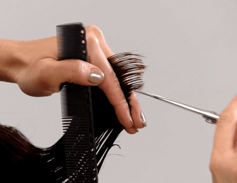 step by step tutorial how to cut a stacked angled textured bob arc scissors styled_by_carolynn