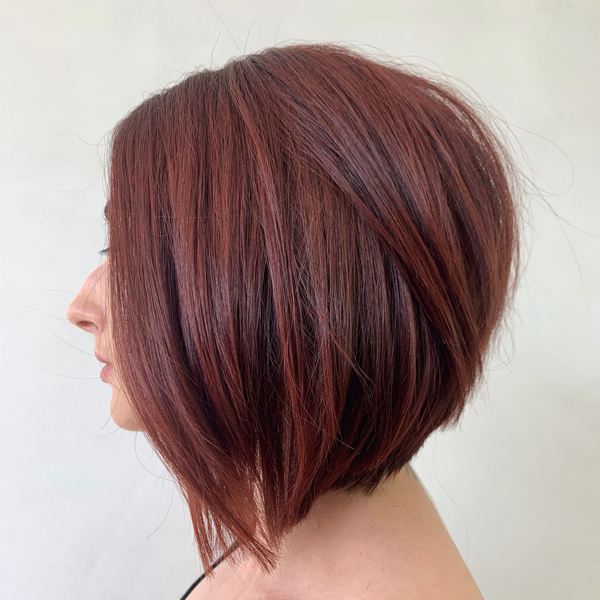 step by step tutorial how to cut a stacked angled textured bob arc scissors styled_by_carolynn