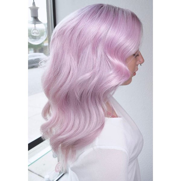Michael Melody Lowenstein @rossmichaelssalon Pastel Pink Haircolor Formula How To PRAVANA Olaplex Pastels Barely There Shade Soft Bright Baby Pink