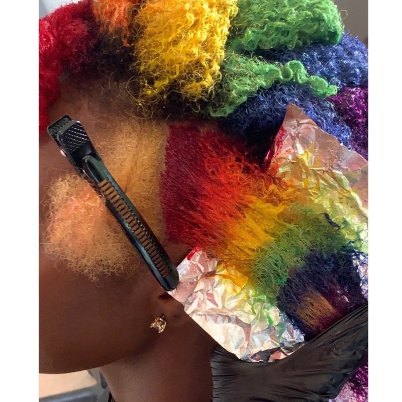 Creative Color Tips On Dark Texture Hair Rainbow Hair Aloxxi @samihairmagic