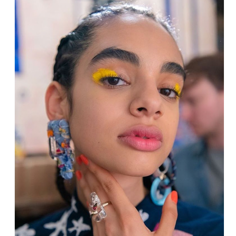 New York Fashion Week NYFW Makeup Trends Beauty Euphoria Makeup Eyeliner Glitter Neon Eye Inspiration