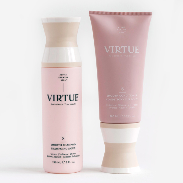 Virtue Smooth Shampoo And Conditioner De-Frizz Soothes Locks Out Humidity Color Safe
