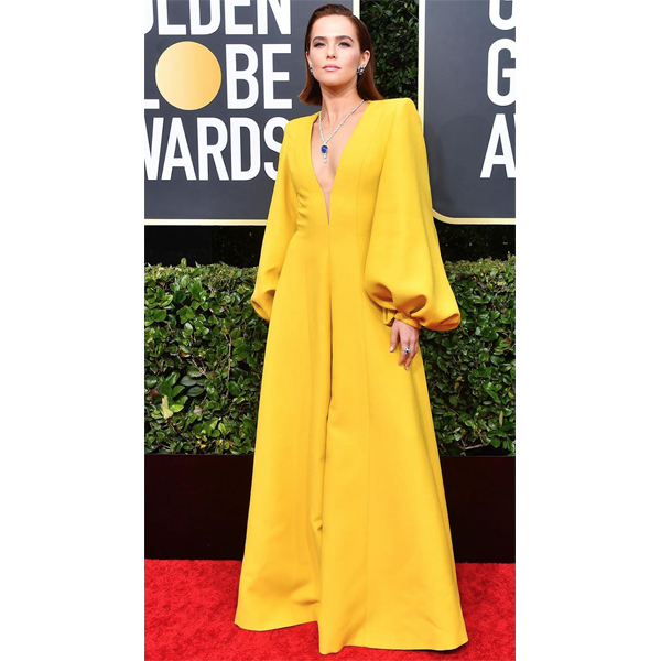 Golden Globes 2020 Zoey Deutch Dimensional Red Hair Color Tracey Cunningham @traceycunningham1 Redken Shades EQ Gloss