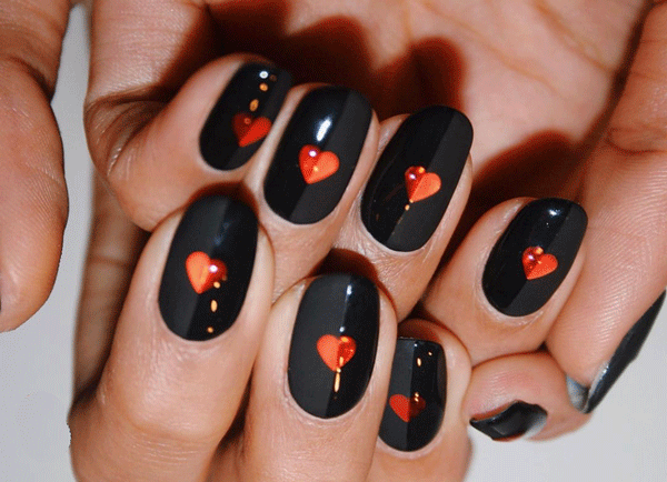 8 Valentine's Day Nail Designs For A Darker Kind Of Love - Behindthechair.com