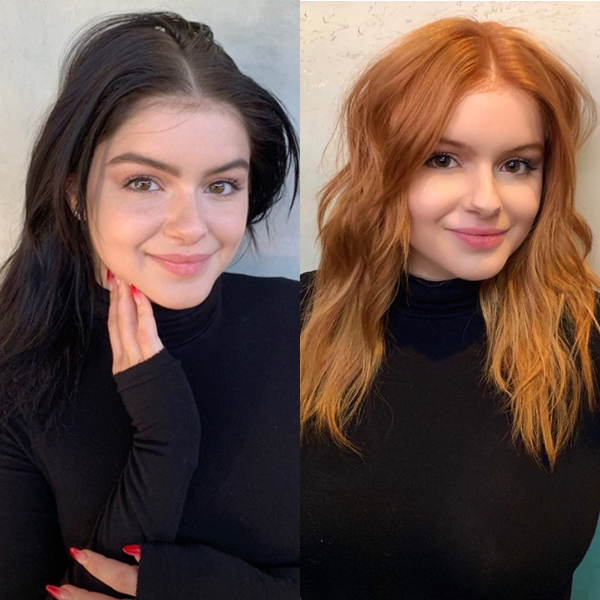 Ariel Winter Dyed Her Hair Red Transformation Black To Strawberry Blonde How To and Color Formula Tabitha Duenas 901 Salon