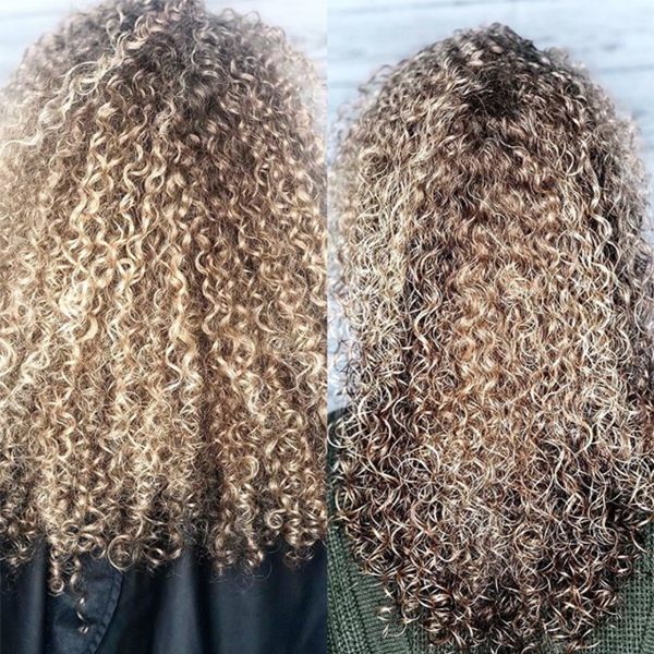 Before & after a curl bake. // Surface Hair Amy Brandt @amyb_surfacehair Everything You Need To Know About The Curls Bake Technique Curly Hair Waves Texture