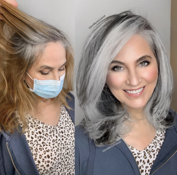 Brassy Blonde To Silver Gray Hair Transformation Behindthechair Com