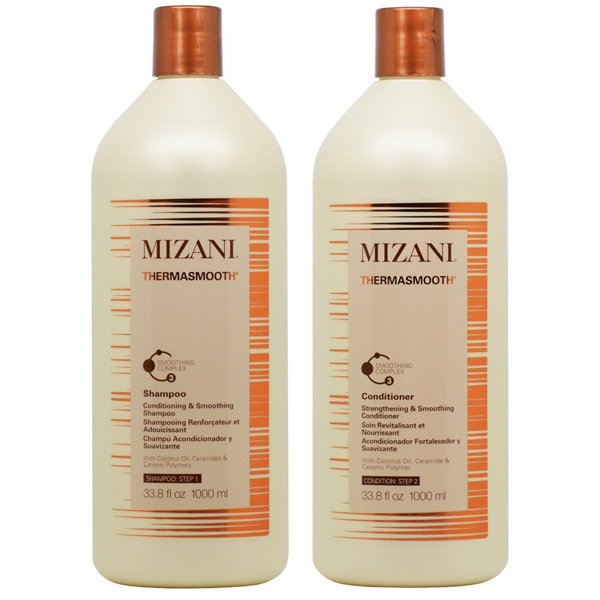 MIZANI Thermasmooth Shampoo & Conditioner Waves Curls Curly Texture Textured Hair Coils Coily Natural Anti Frizz Smoothing