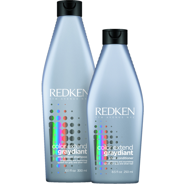 Redken Color Extend Graydient Shampoo Conditioner Violet Neutralize Unwanted Yellow Orange Undertones Nourish Strengthen Gray Silver Hair
