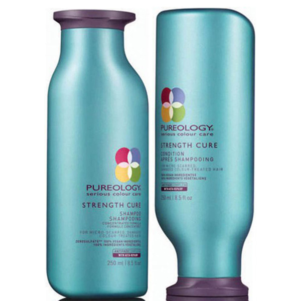 Pureology Strength Cure Shampoo Conditioner Damaged Colored Hair Sulfate Free Repairs Fortifies