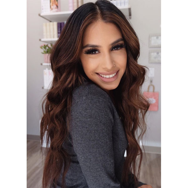 Makeover From Blonde To Dark Cinnamon Brunette Extension Transformation @Instagram via @glamourby_melissa Hair Extensions Wefts Fall Hair Color Brown Hair Formula How To Steps