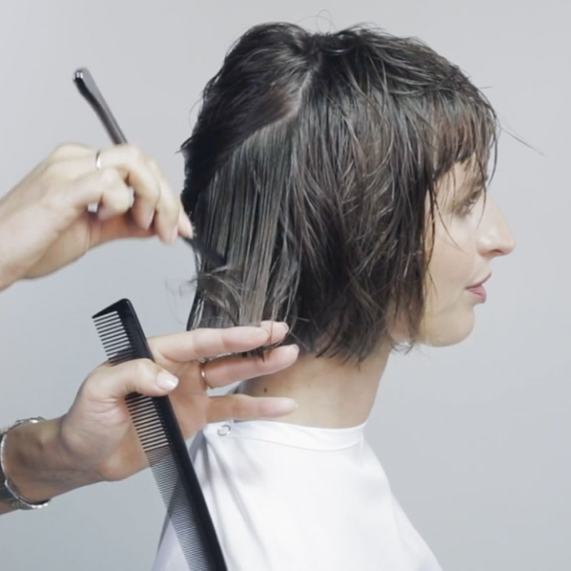 French Bob How To Cutting Tutorial Step By Step with Fringe Moroccanoil