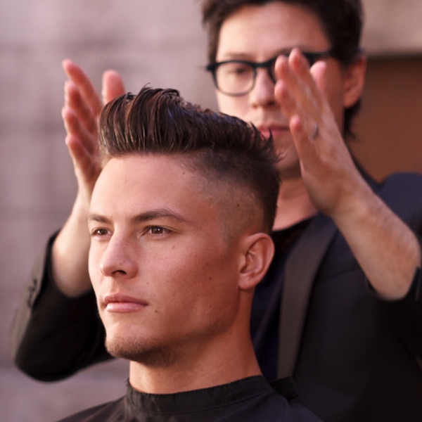 American Crew Paul Wilson @paulwilsoncrew Pompadour Fade How To Step By Step Men's Haircut Barbering Men's Styling