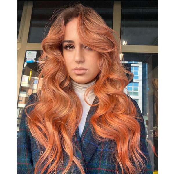 Peach Orange Rosy Color Formula Metallic Bronze Wella Professional @energy.hair Lirim Lulaj