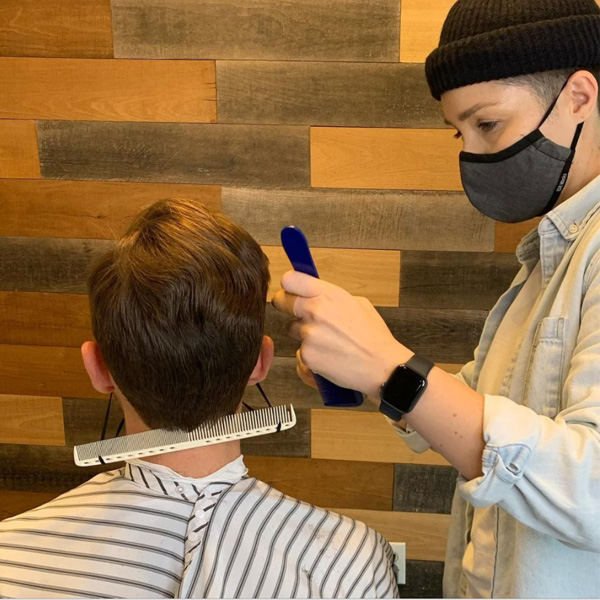 barber face mask hack comb trick
