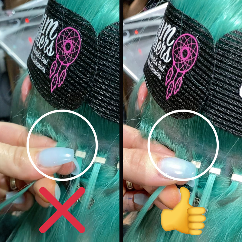 hybrid hair extensions installation tips wefts k-tips dreamcatchers common mistakes and solutions