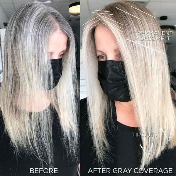 Balayage grey deals hair