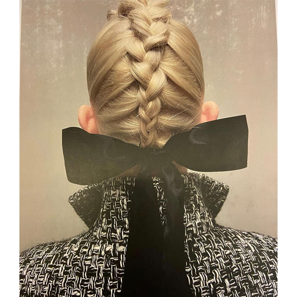 chanel haute couture 2021 mohawk braids and bows