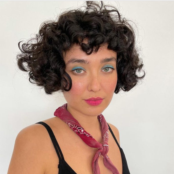 winter 2021 haircut trends curly french bob bangs