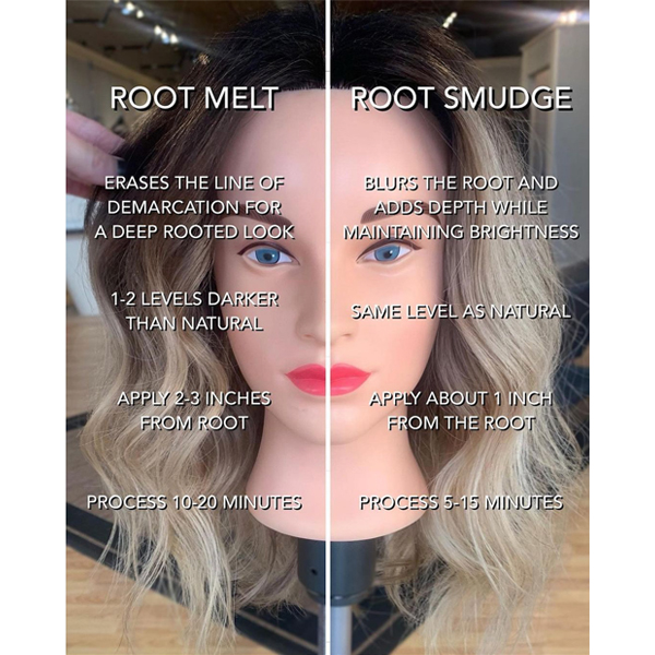 gray coverage root smudge or melt differences joico LUMI10